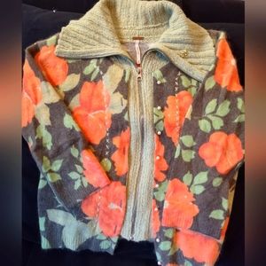 Free People layered zip cardigan size M